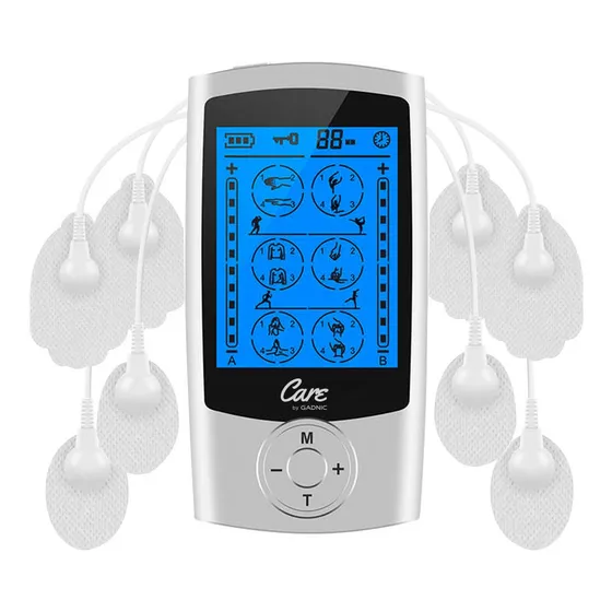 Electro Estimulador Muscular Care By Gadnic Masajeador 2 Canales Recargable 6 Niveles 4 Programas Portátil