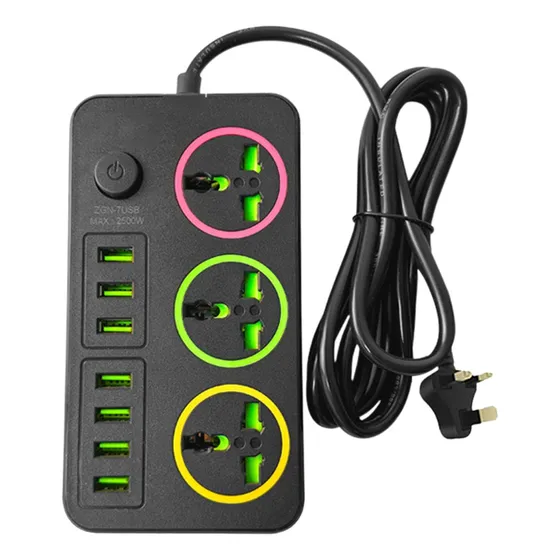Power Strip De 2 Metros De Largo Con 7 Puertos Usb Y 3 Enchu