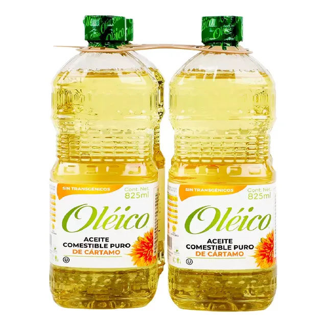 Oléico Aceite Comestible Puro De Cártamo 4 Pzas De 825 Ml Ms