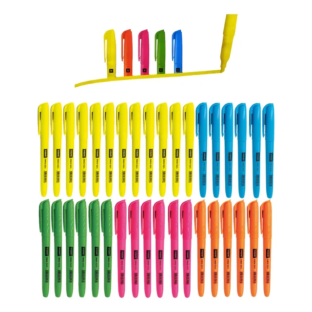 Caneta Marca Texto Fluorescente Cores 36 Unidades Vighs