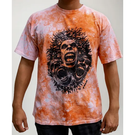 Remera Unisex Estampa Caras Teñido Tye Dye Talle Xl