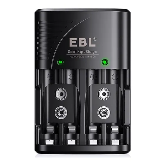 Cargador De Pilas Baterias 9 V Aa Y Aaa N I M H Recargables