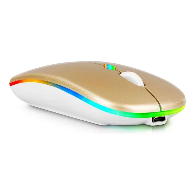 Mouse Inalámbrico Rgb Dual 2.4g Bluetooth 5.1 Recargable