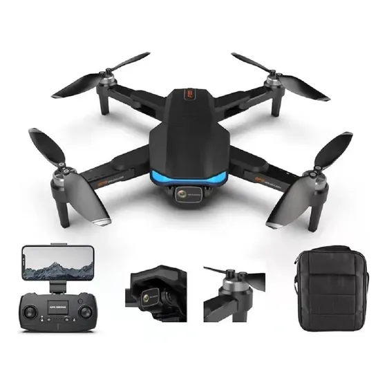 Drone F188 Cámara 6k Gps Alcance 1km + 2 Baterías Lente De La Cámara: 120 ° Color Negro