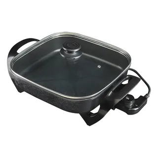 Panela Multifuncional Elétrica Quadrada 30cm Grill Antiaderente Port