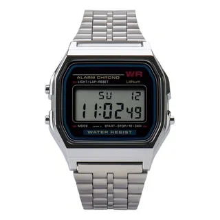 Relógio Digital Aço Vintage Unisex - Prata Relógio Digital Aço Vintage Unisex - Prata