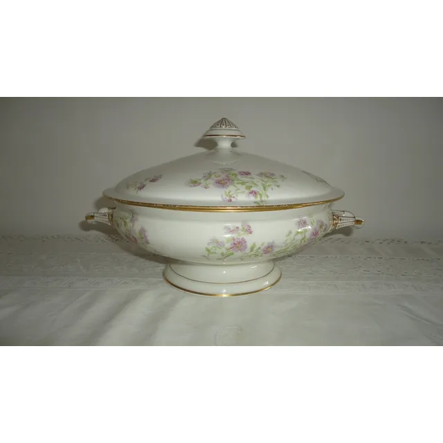 Fina Sopera Porcelana Parisina Limoges Antigua De 1900 Veala
