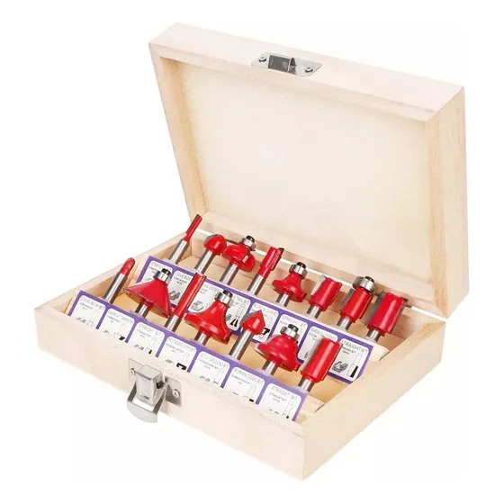 Set Fresas Para Router 12 Piezas  Vastago 1/4 PuLG Tolsen