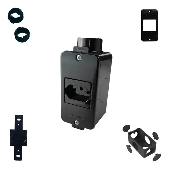 Kit Tomada Simples 20a + Conjunto Condulete 4x2 Completo
