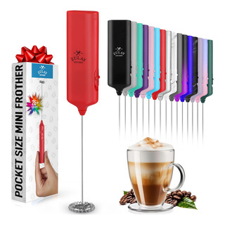 Zhmy Milk Frother Zulay Mini & Mighty Handheld, Color Rojo Zhmy Milk Frother Zulay Mini & Mighty Handheld, Color Rojo