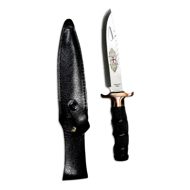 Cuchillo Mango De Bronce Con Estuche Survival. Knife.