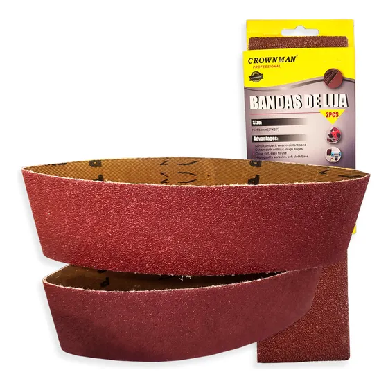 2 Lija De Banda 3x21 75x533mm Grano 80 Lijado Desbaste
