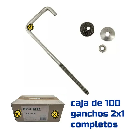 Gancho Para Techo 2x1 Corto Caja 100und