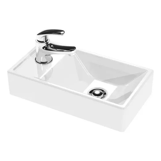 Lavamanos De Sobreponer Blanco Nappo Elegante 41x23cm