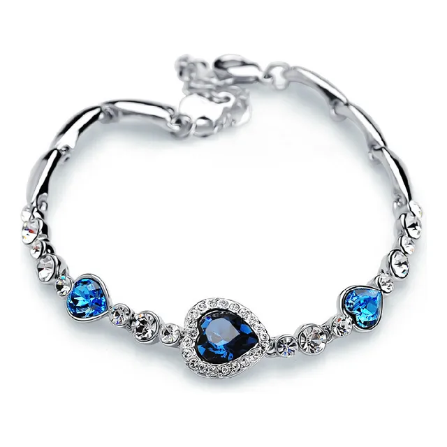 Pulsera Plata De Ley 925 Mujer Corazón Océano