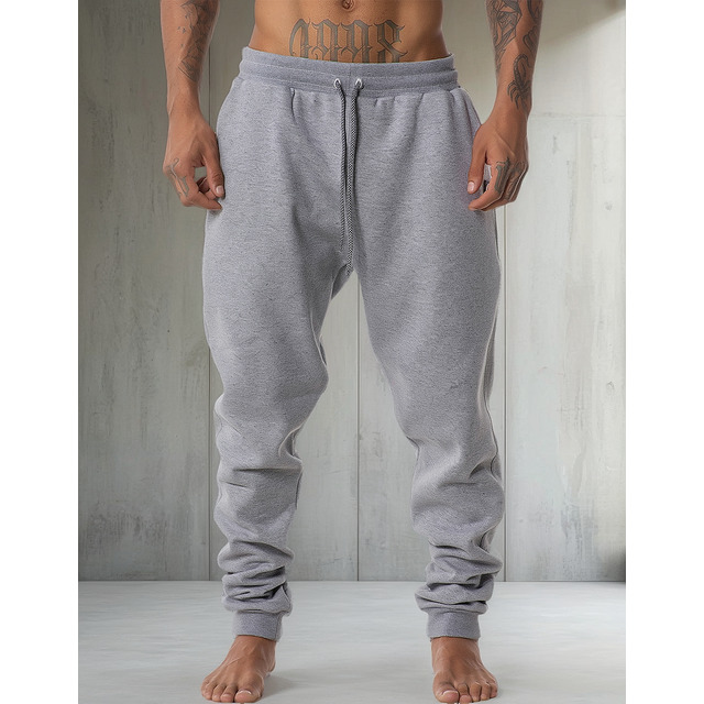 Calça Moletom Masculina Cinza Jogger Cargo Moda Larga Bolsos Calça Moletom Masculina Cinza Jogger Cargo Moda Larga Bolsos