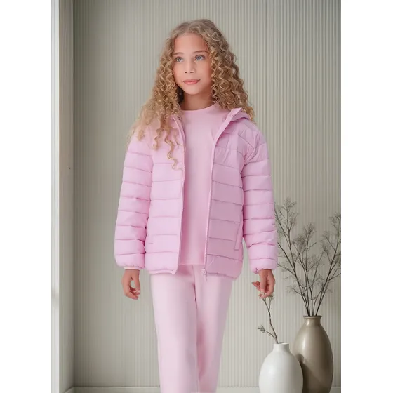 Campera Puffer Unisex Infantil Hering Con Capucha Y Bolsillo