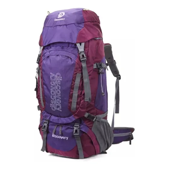 Mochila Discovery 70 Litros 63x30x29,5 Cm Color Violeta Diseño De La Tela Liso