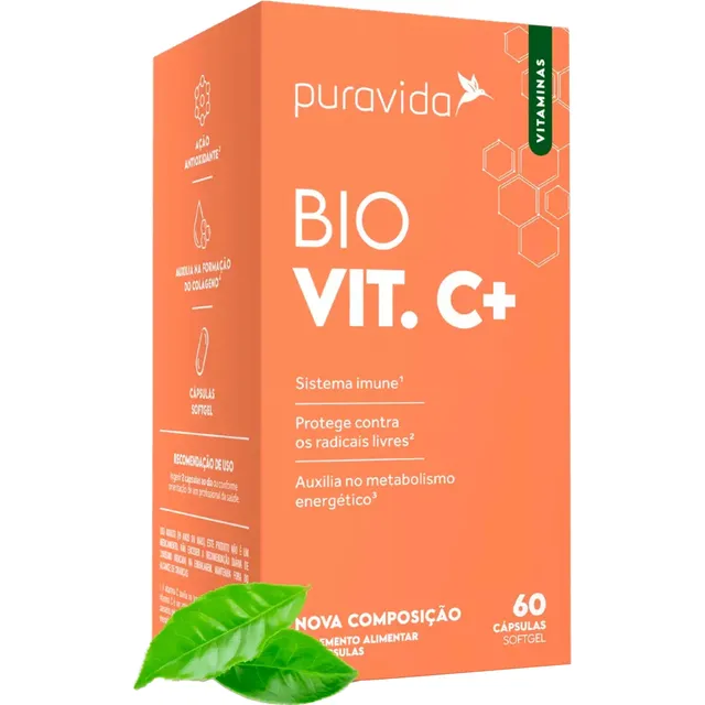 Vitamina C Lipossomal Pura Vida 1100mg 60 Cáp + Óleo De Coco