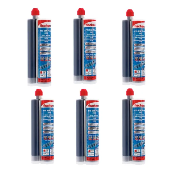 Anclaje Químico Fischer Fis Em Plus 390s Mortero 6 Piezas