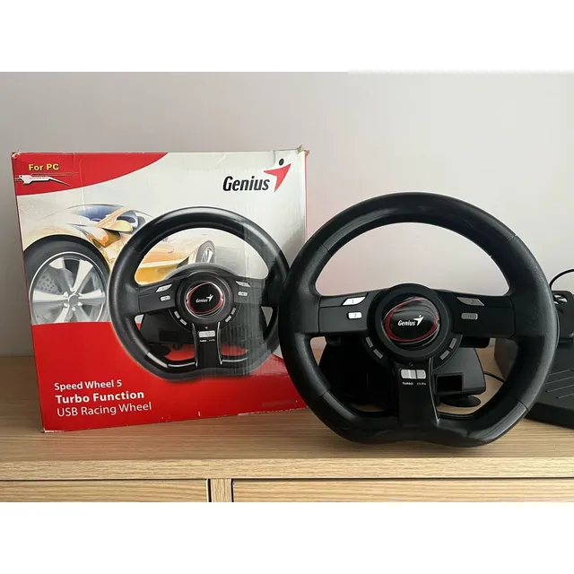Volante Genius Speed Wheel 5 Para Pc Videojuegos Negro