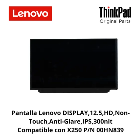 Pantalla Lenovo 12.5 ,hd,non-touch,anti-glare,ips,300nit