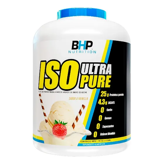 Proteina Bhp Isopure Ultra Cero Carbs 4.2 Lbs 60 Servicios Sabor Vainilla