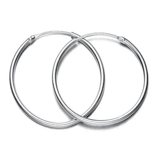 Aros De Plata 925 Argollas 35 Mm