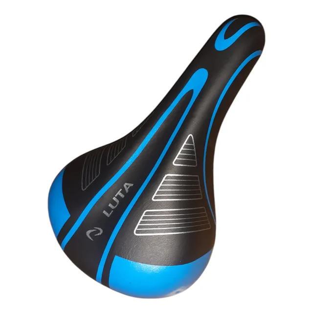Asiento Mtb Luta 260 X 180mm Negro Y Azul Con Reflector