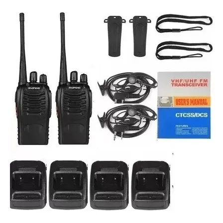2 Radio Transmisor Portátiles Walkie Talkie Bf-888s Baofeng
