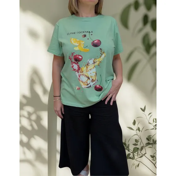 Remera Algodón Premium Estampado Dama T-especial - Cocktail