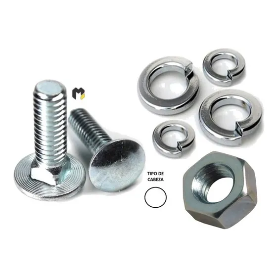 Pack Perno Coche 1/4x3 + Tuerca + Golilla Presión (100 Un)