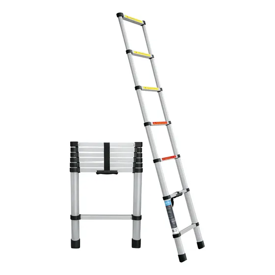 Escalera Telescopica 7 Peldaños Plegable 102kg Truper 101903 Color Plateado | Cuotas sin interés