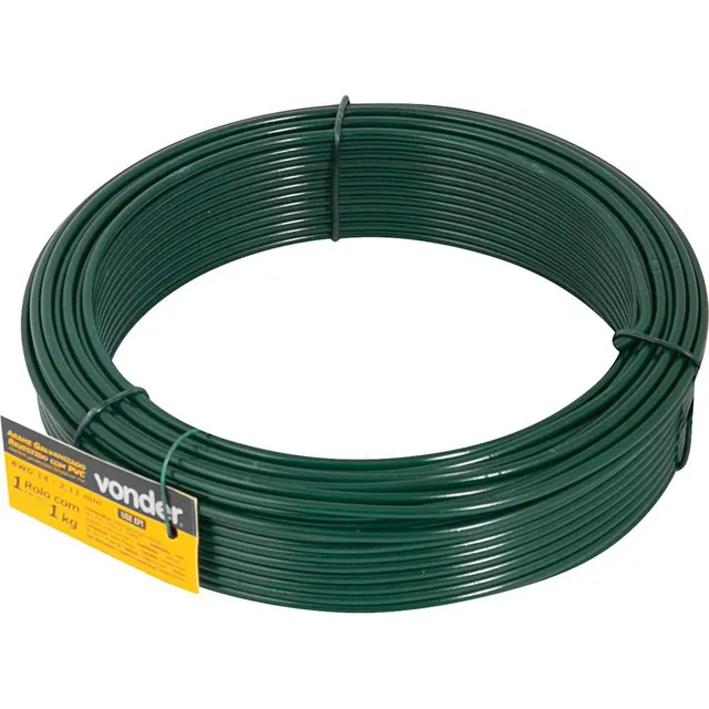 Arame Galvanizado Bwg 14 Revestido Com Pvc 1kg Vonder