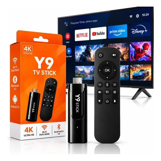 Aparelho Smart Tv Box Stick Android 4k Wi-fi C/play Store