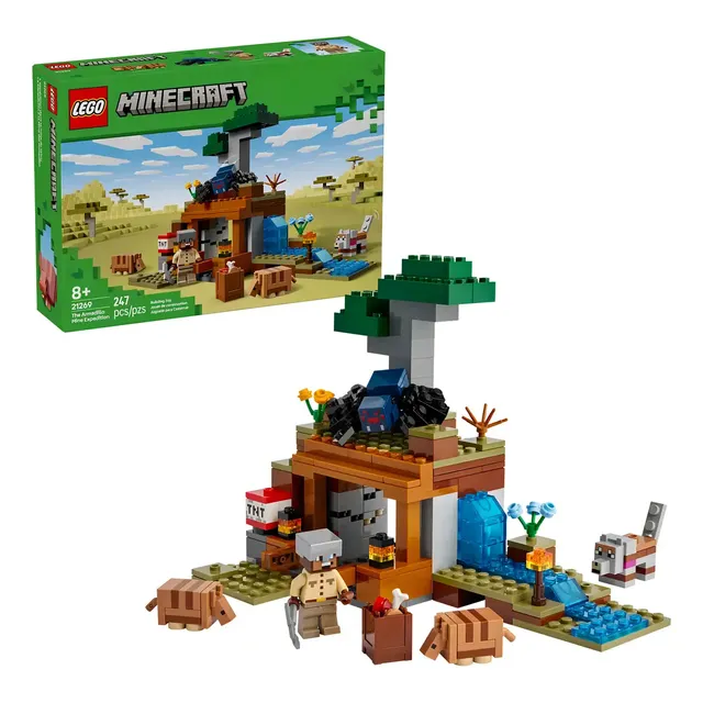 LEGO 21269 Minecraft A Expedição na Mina do Tatu Para Crianças 8 Anos 247 peças
