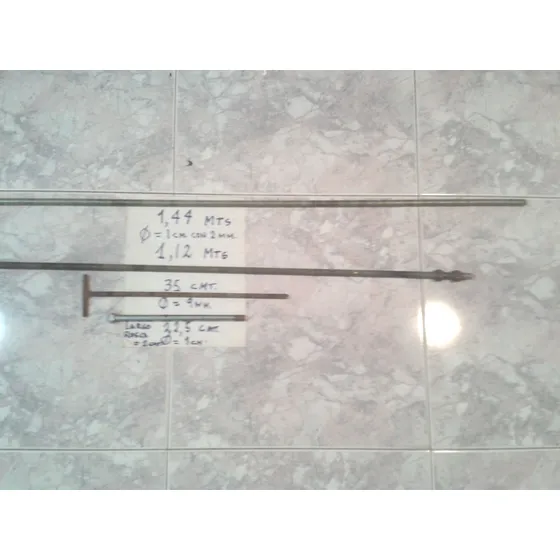 Barra Roscada, Galvanizada 1,44 Y 1,12 Mt De Largo Por 1 Cm