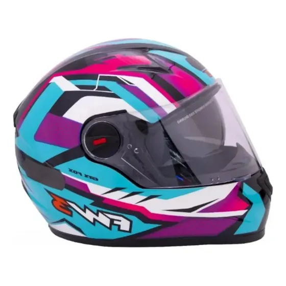 Capacete Fw3 Integral Fechado Gtx Fox C/ Óculos Interno Cor Azul tiffany Tamanho do capacete 58 — foto 2