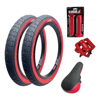 Par Llanta 20 X 2.30 Gorila Asiento Puños Pedales 1/2 Rojo Par Llanta 20 X 2.30 Gorila Asiento Puños Pedales 1/2 Rojo