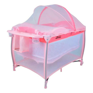 Berço Desmontável Compacto New Aconchego Pink Rosa Burigotto Desenho Do Tecido Liso Berço Desmontável Compacto New Aconchego Pink Rosa Burigotto Desenho Do Tecido Liso