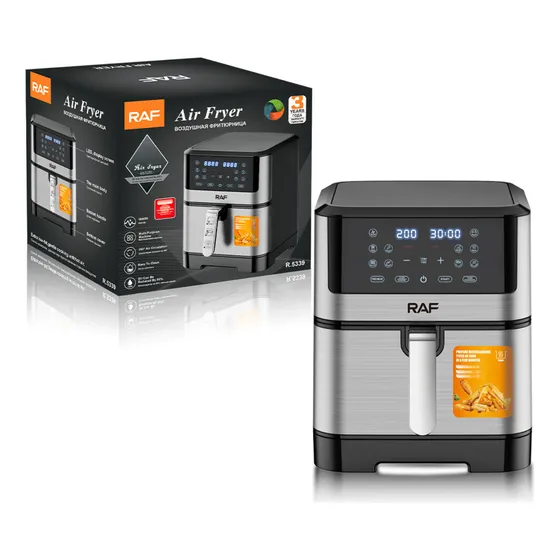 Freidora De Aire Sin Aceite Digital Táctil Led Color Negro 8 Litros 1800w - 220v - R.5339