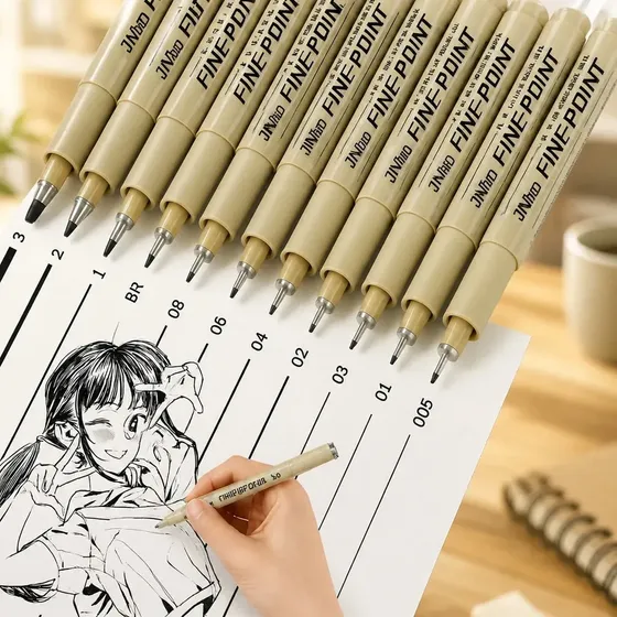 Kit 12 Caneta Nanquim Profissional Brush Letter Desenho