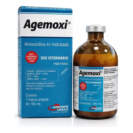 Agemoxi 100ml Antibiótico Amoxicilina Injetável