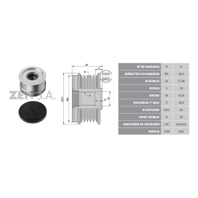 Polea 5pk Con Embrague Vw/audi/seat 1.9d 96/2001