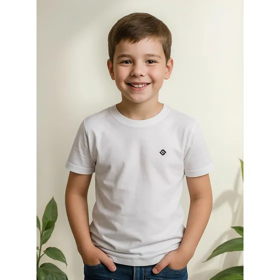 Camiseta Básica Infantil Unissex Algodão Macio E Leve
