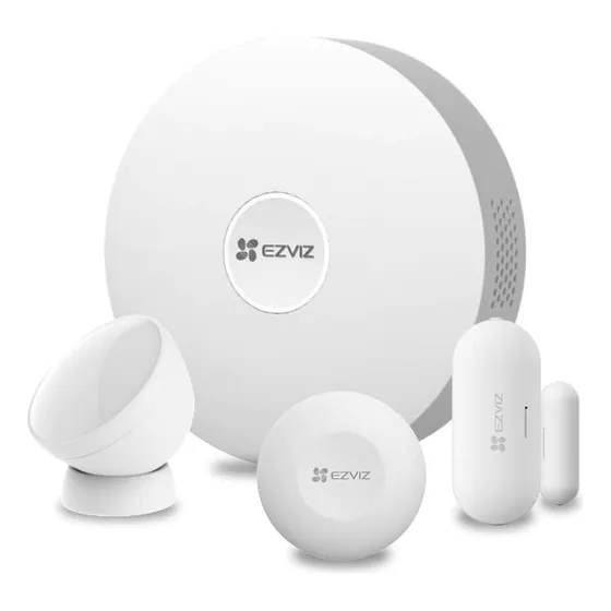 Kit Alarma Inalambrica Ezviz Central + Sensores + Control Color Blanco