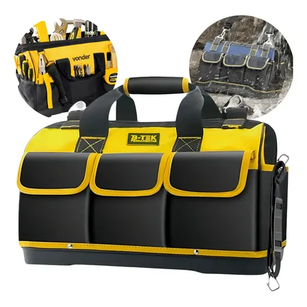 Bolsa Ferramentas Grande Reforçada Eletricista Mochila Lona Cor Amarelo