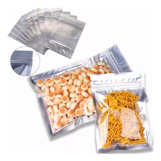 100 Bolsa Stand Up Cierre Plata Transparente Zipper 150gr 100 Bolsa Stand Up Cierre Plata Transparente Zipper 150gr