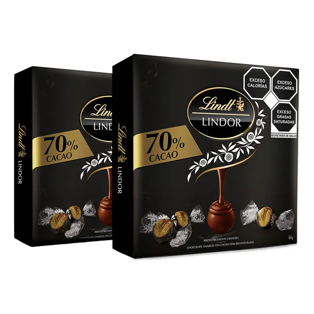 Pack De 2 Cajas Chocolate Cacao Lindt 70% 168g