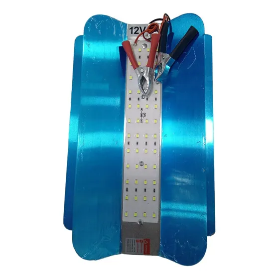 Lampara Reflector 50w / 12v Aluminio Con Pinzas Caimán